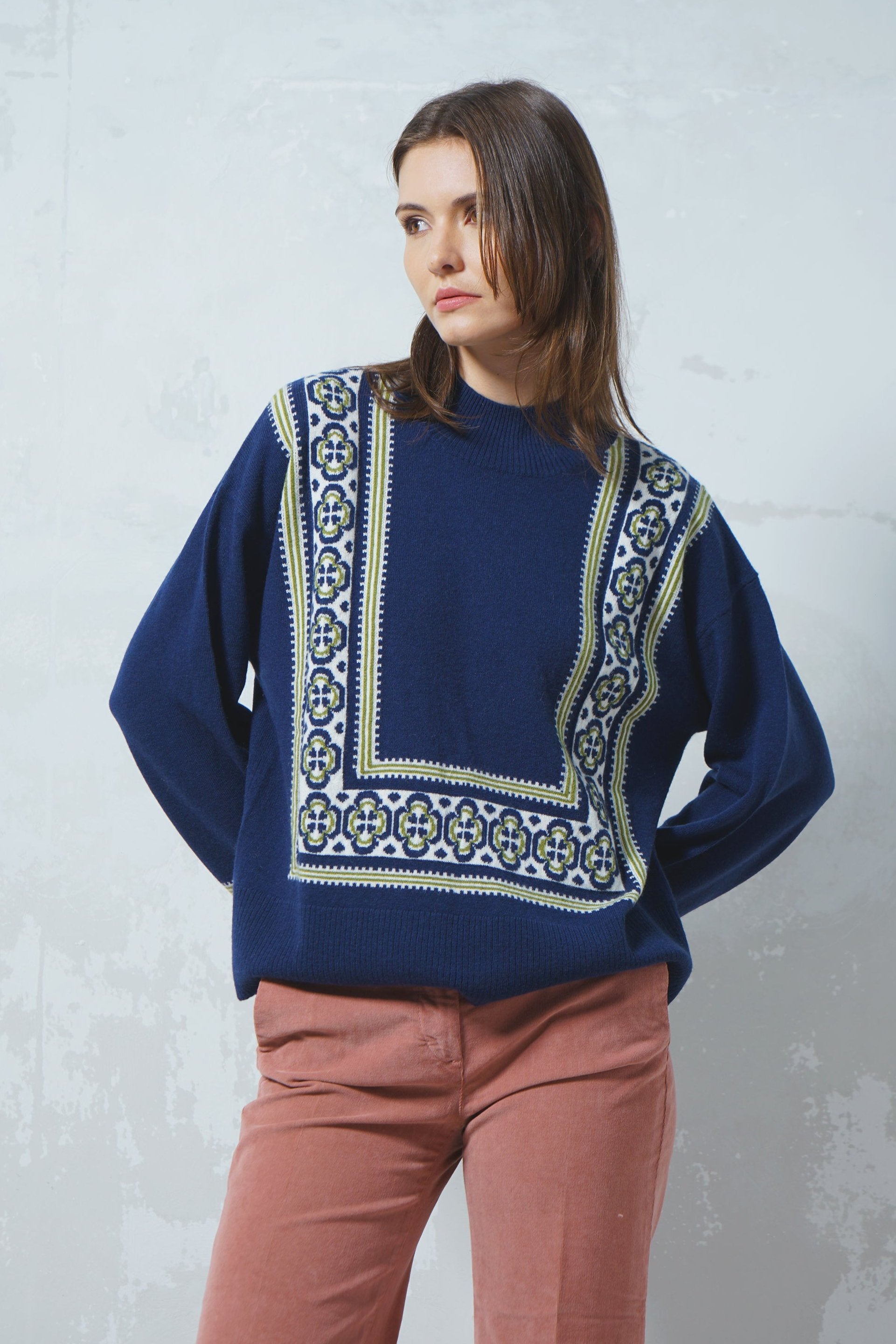 MAGLIONE BLU HAPPY SHEEP