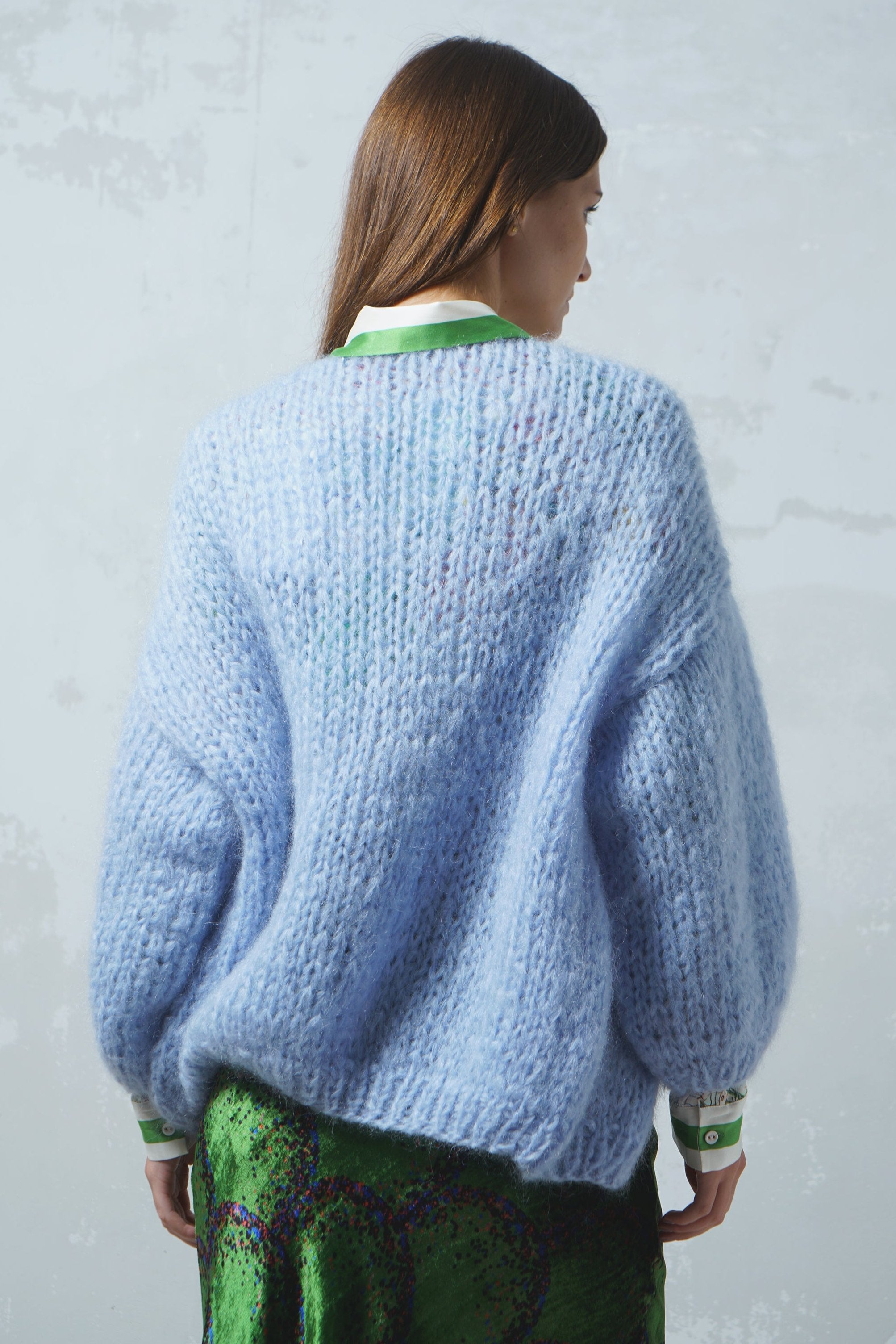 CARDIGAN IN LANA AZZURRO