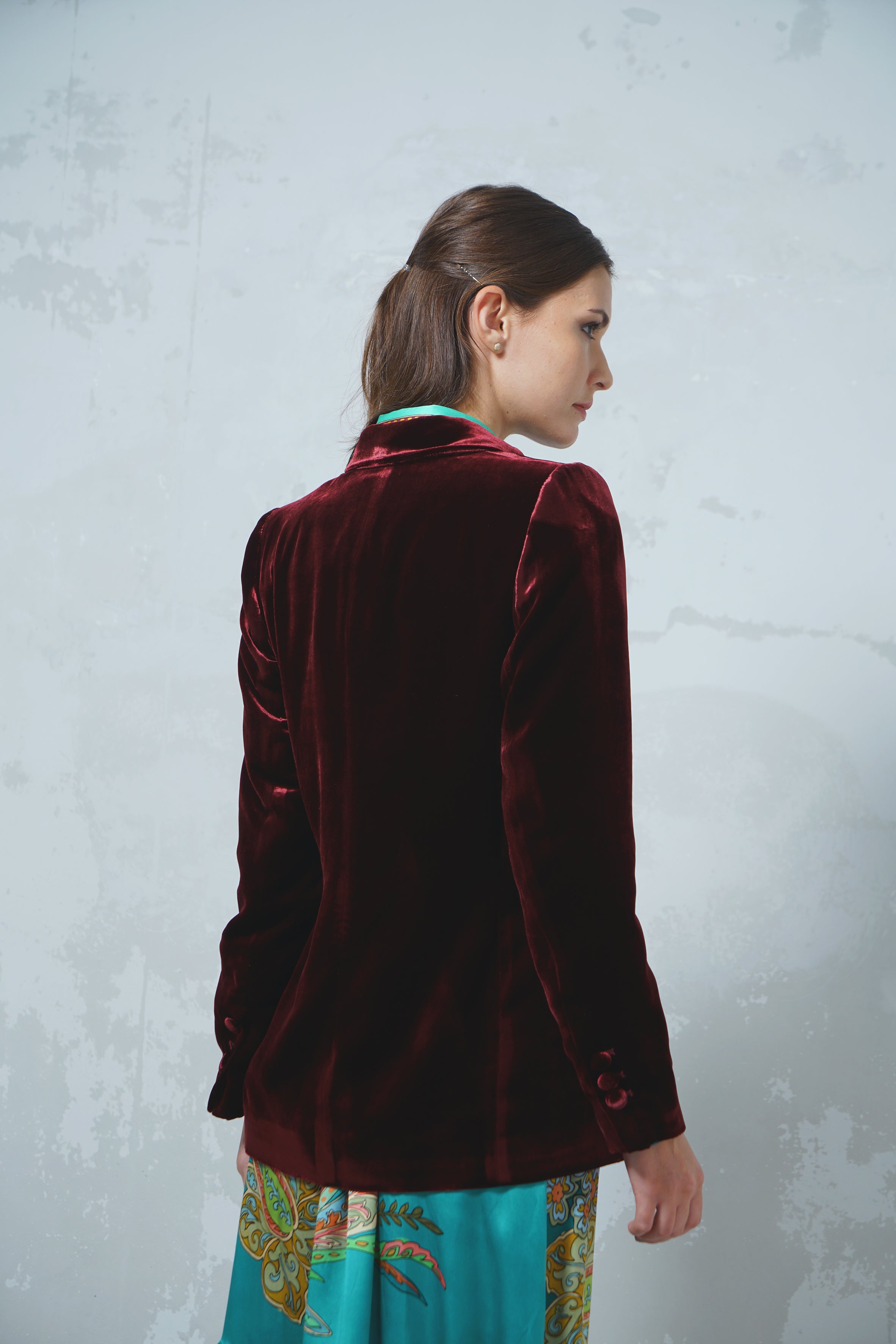 BLAZER VELLUTO BORDEAUX