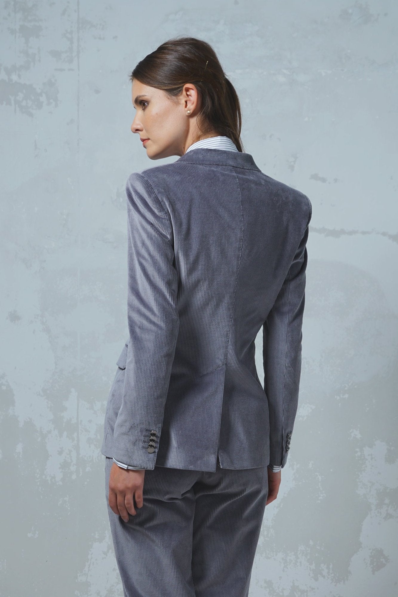 BLAZER VELLUTO GRIGIO TAGLIATORE